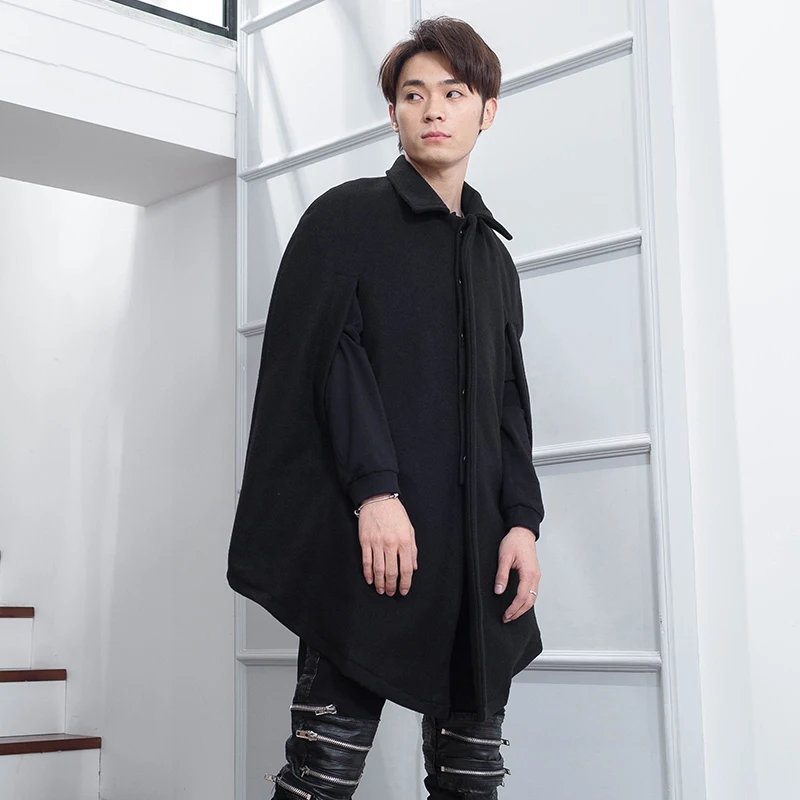 Front short, long, long, round, woolen coat, loose lap, cape, cloak, shawl, winter wear, blouse, male