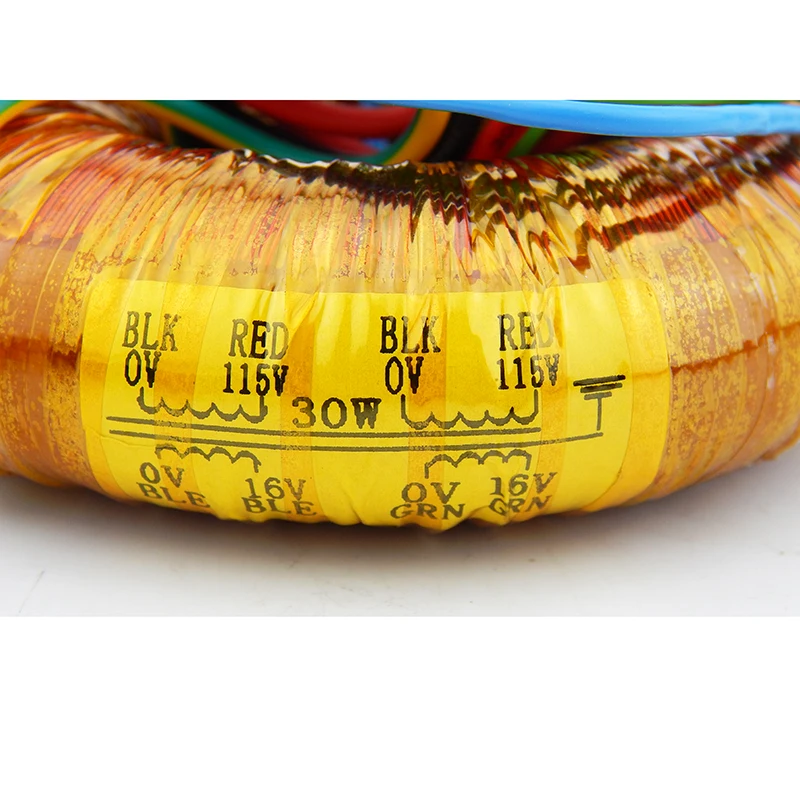 30 Вт O-образный трансформатор для Hi-Fi аудиоусилителя ЦАП Источник питания медных эмалированных проводов Трансформатор суперзвука типа O