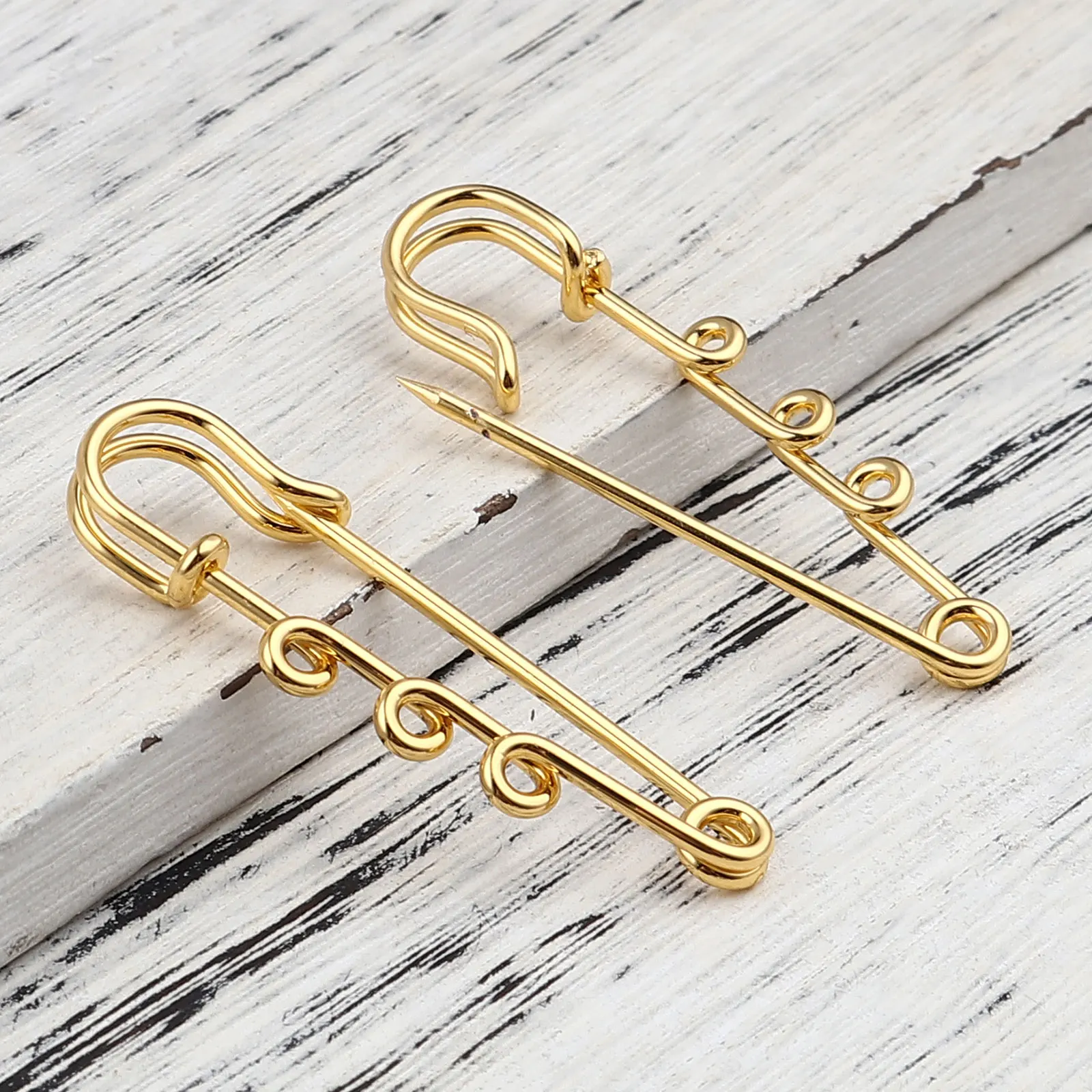 10PCs 5cm Iron Gold Silver Color Safety Pin Brooches Connector Findings for DIY Jewelry Making Craft Findings Sewing Accessories