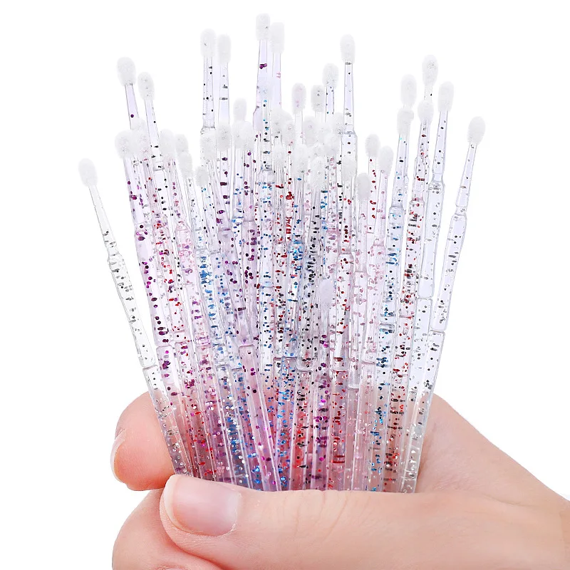 500 sztuk jednorazowe Crystal Micro Brush przedłużanie rzęs narzędzia szczoteczki do tuszu do rzęs aplikator pojedyncze rzęsy makijaż pędzel