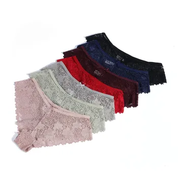 Mode Dames Sexy Kanten Slipje Ademend Zachte Lingerie Vrouwelijke Bikinibroekje Lage Taille Naadloze Katoenen Kruis Onderbroek 1pcs