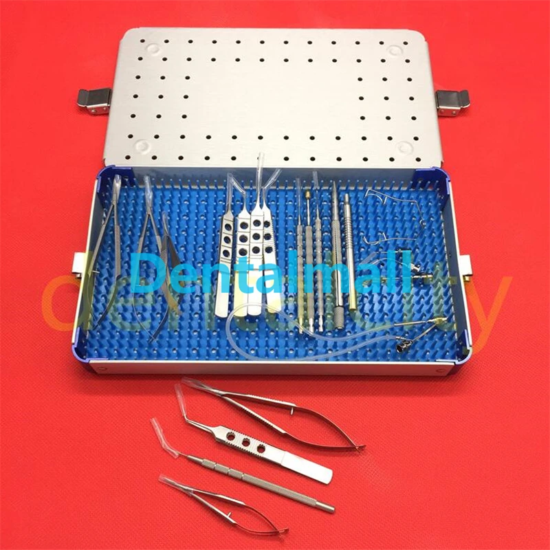 21pcs/Set Ophthalmic Cataract Eye Micro Surgery Surgical Instruments with case box