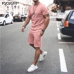 Summer 2PCS Casual Suits Men's Fashion Short-sleeved Shorts Suits Men's Trendy Sports and Leisure Suits