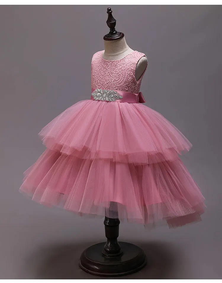 4-11 anos vestidos de meninas de flor para festa de casamento bebê meninas sem mangas vestido de princesa crianças vestido de festa