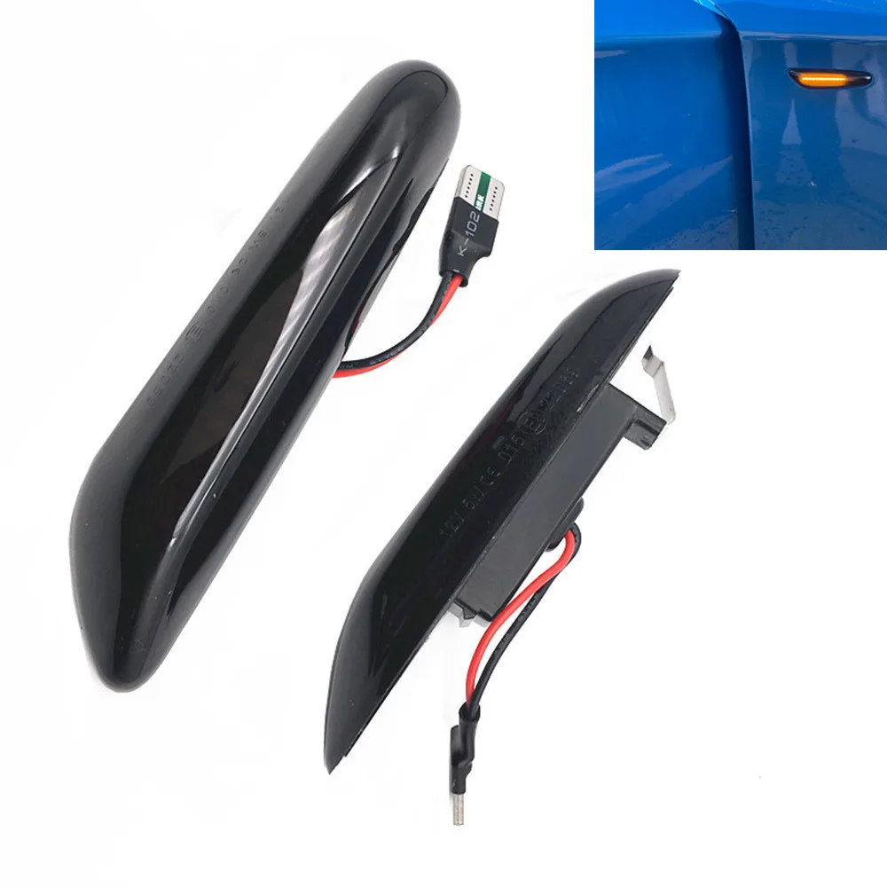 2pcs Sequential LED Flashing Dynamic Turn Signal Side Marker Light For BMW E60 E61 E87 E90 E91 E92 E93 E81 E82 E88 E46 X3 E83 X1