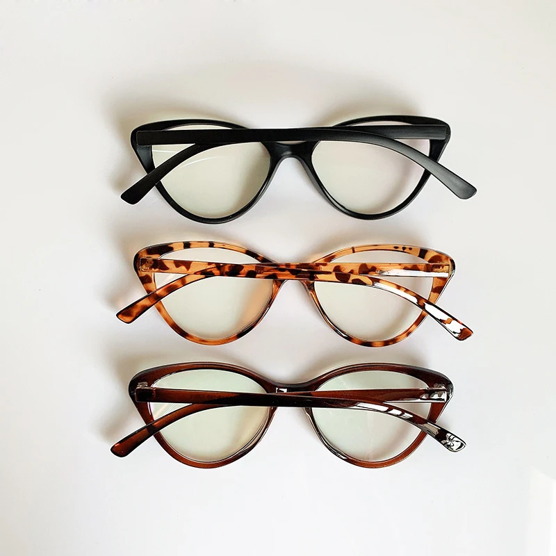 Trendy Spectacle Frame Anti Blue Light Glasses Cat Eye Women Brand Designer Eyewear Optical Myopia Nerd Black Purple Eyeglasses