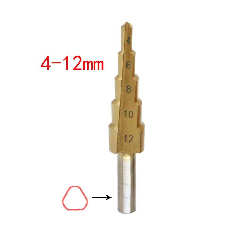 Juego de herramientas de corte de broca de Metal recubierto de titanio, cono de paso grande, cortador de agujeros, 4-12mm, 4-20mm, 4-32mm, HSS4241,