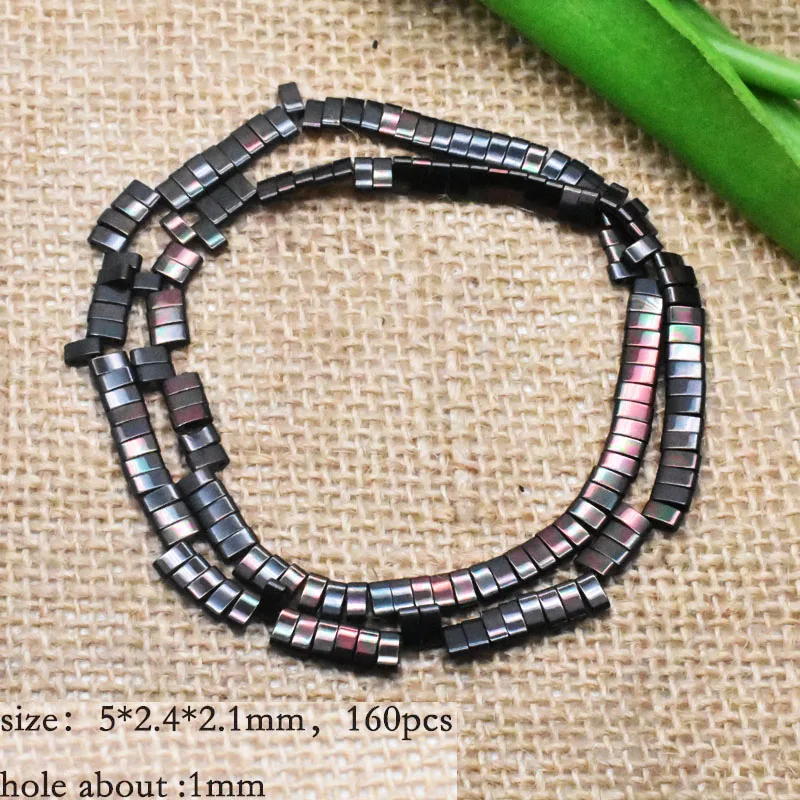 Natürliche Stein Perlen Matte Bunte Mineral Zwei Löcher Hämatit Perlen Quadratische Spacer Perlen Für Schmuck Machen Geschenk DIY Armbänder