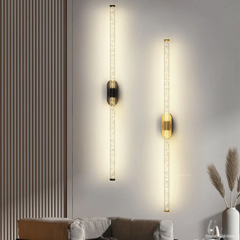 

Modern Acrylic Long Strip Wall Light Living Room Background Wall Decoration Lamp Bedroom Bedside Indoor Lighting LED Wall Lamp