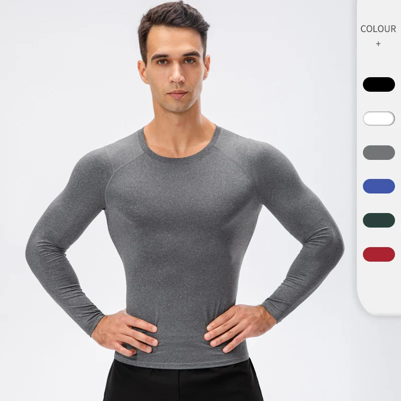 

Fitness Men Autumn Long Sleeve T-Shirt Causal Sport Compression Sweatshirts Quick Dry High Elastic Outdoor Training Gym Clothing