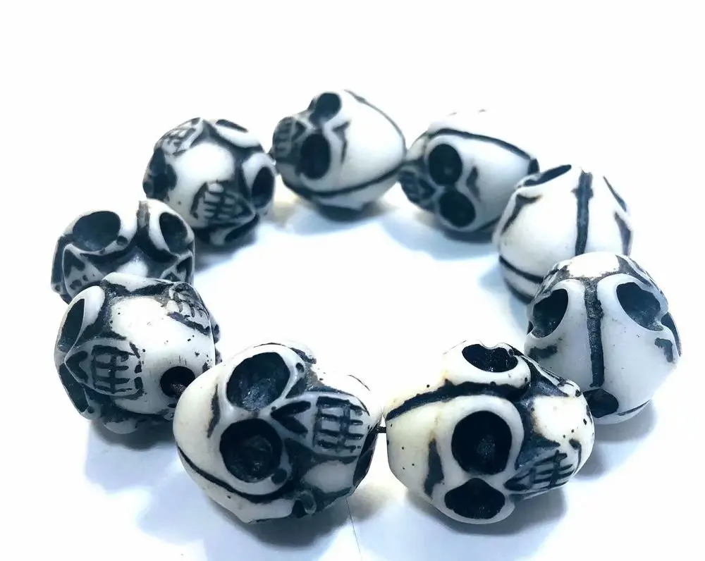 YQTDMY 10 pcs Hip Hop Skull Bracelet Party King Man Rock Punk Horrible Ghost Vintage Party Personality Accessories Jewelry