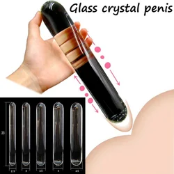 Glass Anal plug Big Butt Plug dilatador Anal stickProstate Massage Vagina Plug Toys for CouplesTapón anal de cristal súper largo