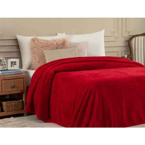 Madame Coco Estee Double Personality Sherpa Flat Blanket-Red