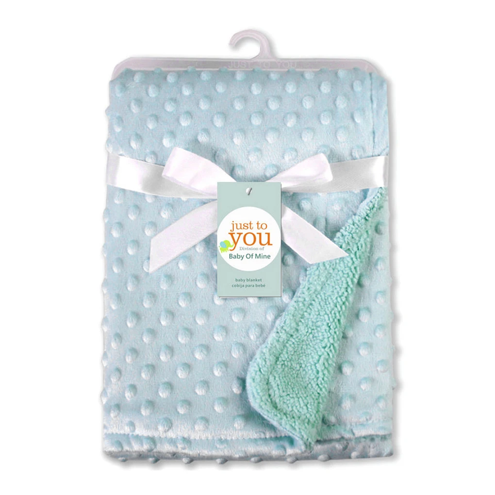 Baby Multifunctional Warm Soft Textured 2-layer Dimple Raised Dot Sleeping Receiving Blanket