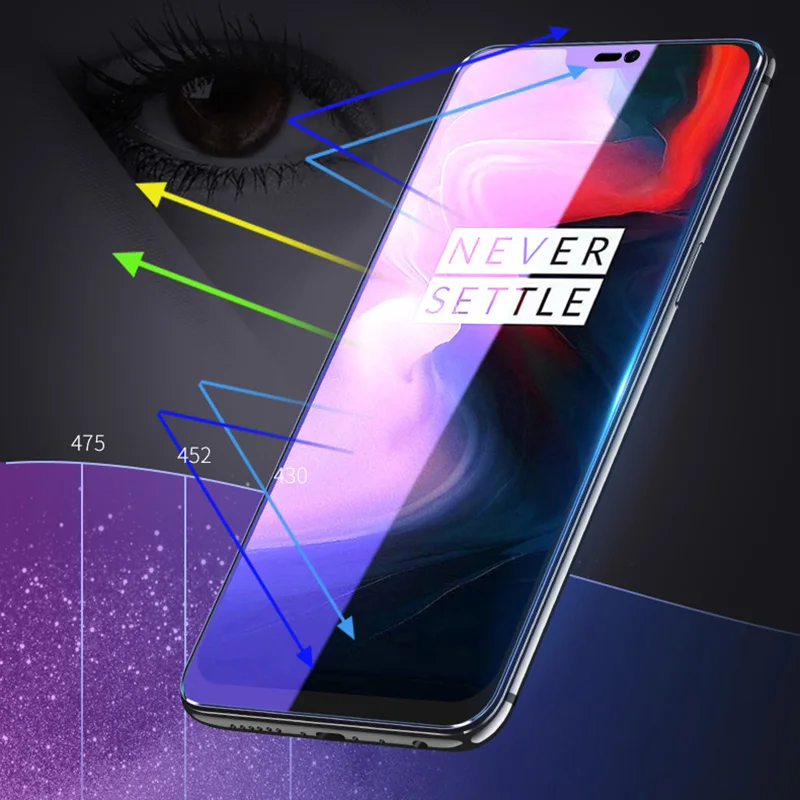 For Oneplus 6 6T 7 7T Full Cover Anti-blue Matte Frosted Tempered Glass One Plus 6 6T 7 7T 1+ 6 Anti Blue Screen Protector