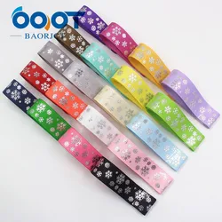 7/8'' 10yards Christmas Ribbon Silver Snowflake Printed Grosgrain Ribbon Gift Wrapping with Cards Christmas,I-19812-1884