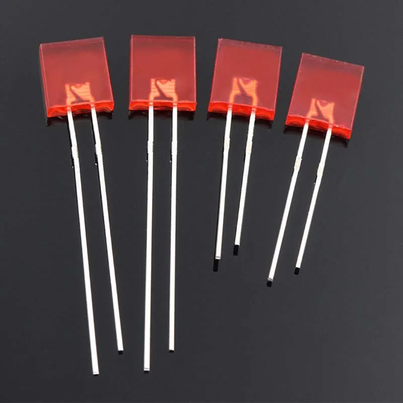 1000Pcs 2.5x7x7 Square Red Short /Long Leg 2.5*7*7 HighLight Astigmatism Light-Emitting Diode LED