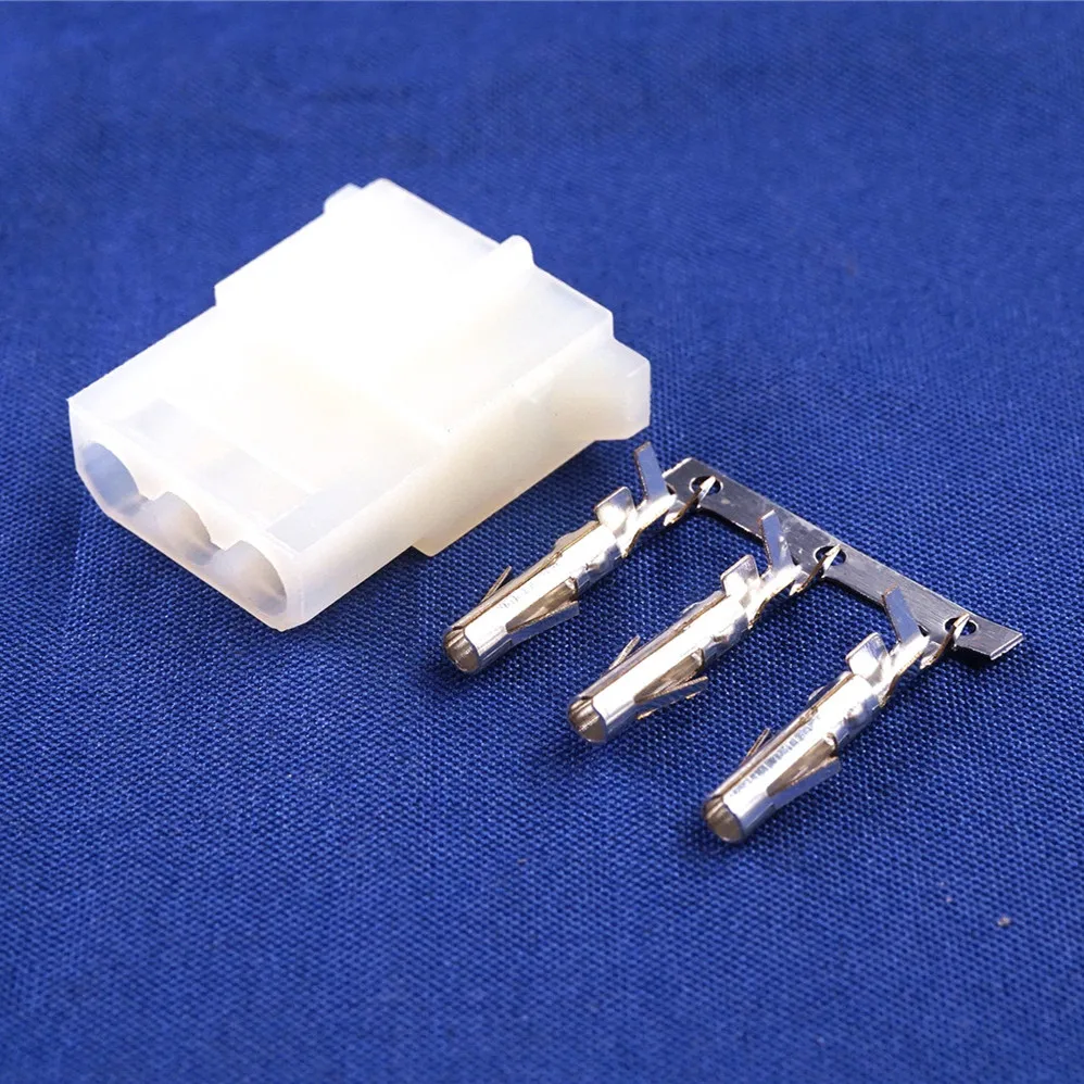 10 pcs 5.08 mm 3 Pin Receptacle Housing Female Contact Pins IDE Power Connector Shell 0.20\