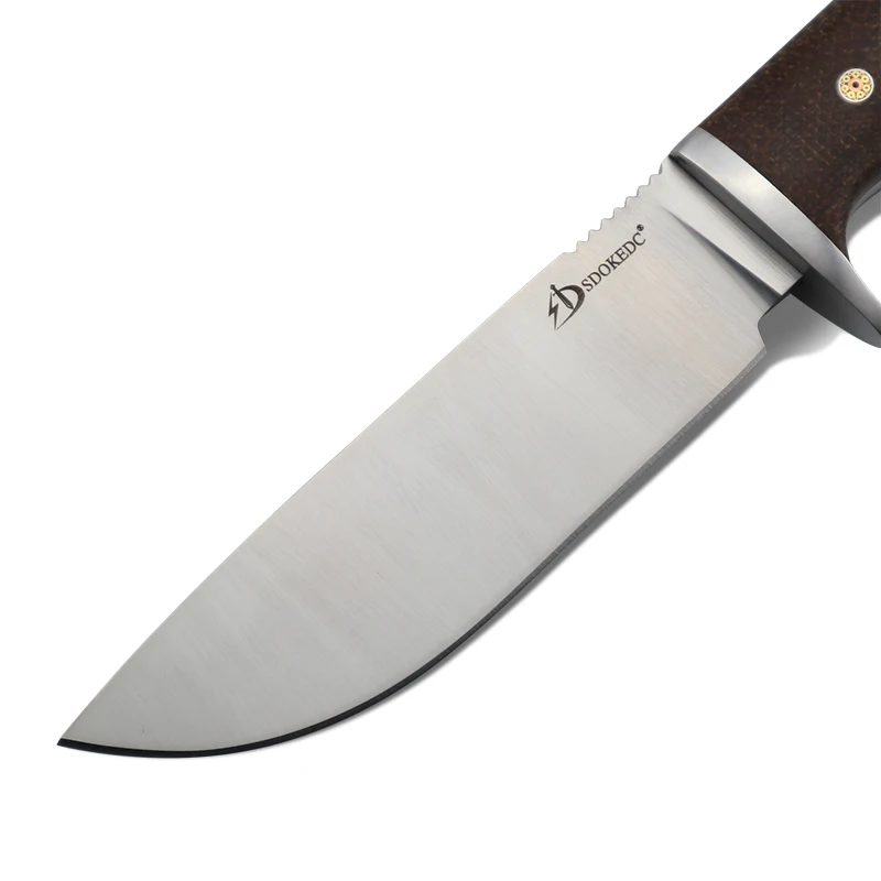 Cuchillo de bolsillo de acero D2, cuchillo táctico de hoja fija para acampar al aire libre, cuchillos de caza, Utilidad de supervivencia, herramienta edc, facas mes