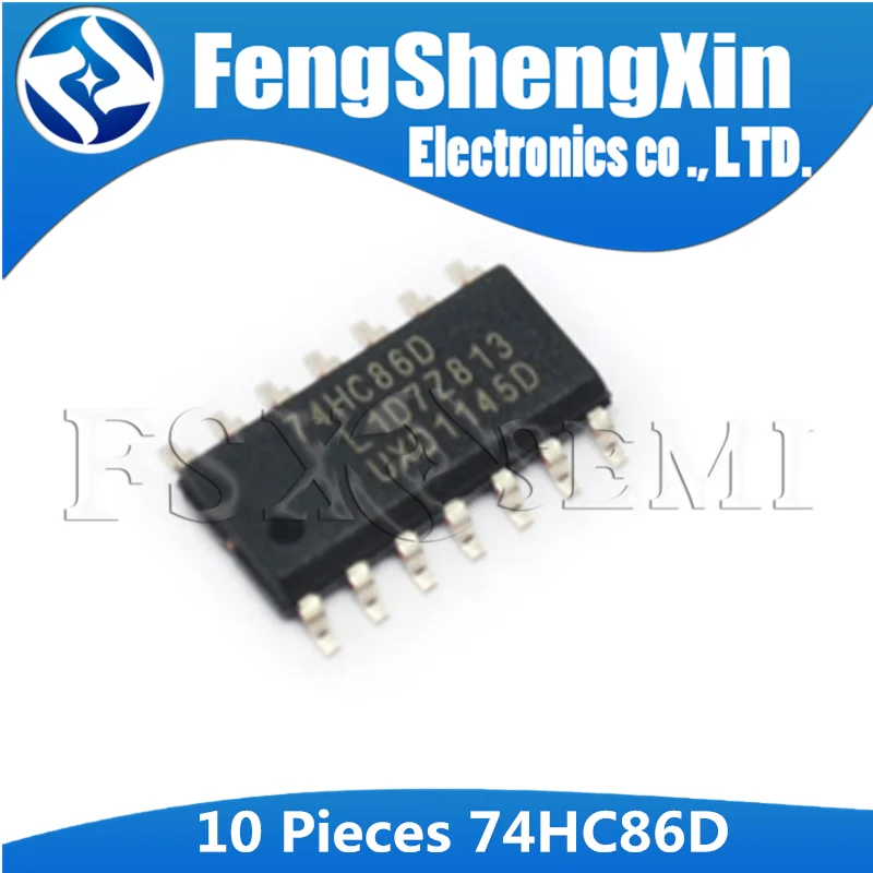 10PCS 74HC86D SOP14 74HC86 SOP SN74HC86DR SN74HC86 SMD  Quad 2-input EXCLUSIVE-OR gate IC