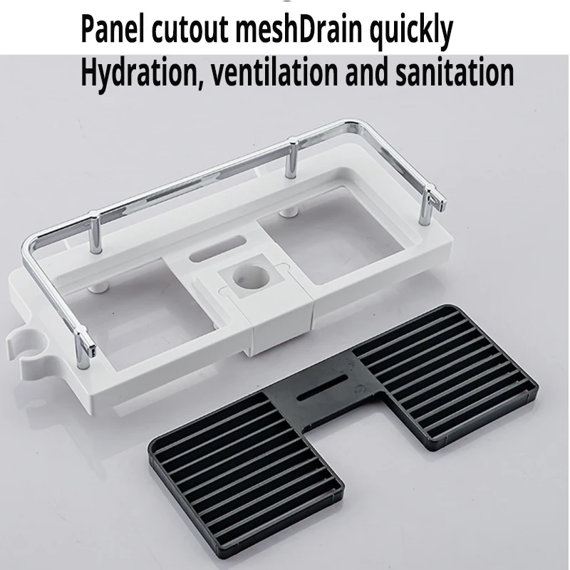 욕실 샤워 보관 랙 정리대, 폴 선반, 샴푸 트레이 스탠드, 싱글 티어, 드릴링 리프팅 로드 없음, 샤워 헤드 홀더