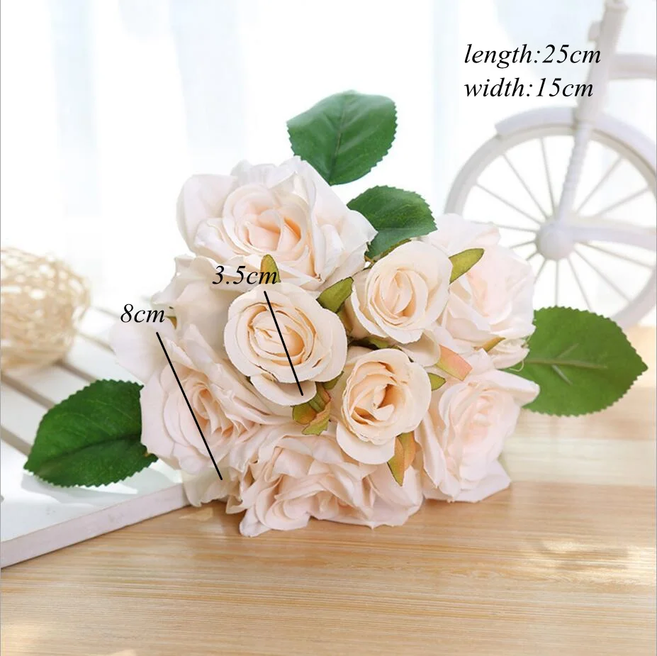 1 Bouquet Artificial Rose Bouquet Decorative Silk Flowers Bride Bouquets for Wedding Home Party Decoration Wedding Supplies1
