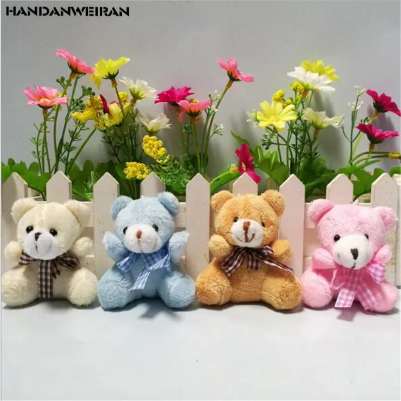 1 Pcs 5.5CM Cute Bow Tie Bear Doll Pendant Plush Toy New Christmas Gift  Animal Stuffed For Girls&Boys&Child HANDANWEIRAN