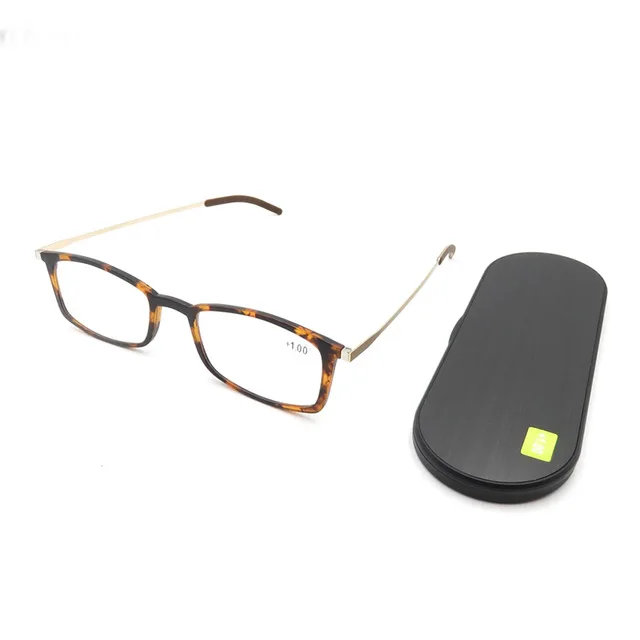 Dünne Anti-blau Lesebrille Tragbare Platz Tr90 Brille Brillen Mit Telefon Magnetische Fall Brillen Rahmen Männer Frauen + 2