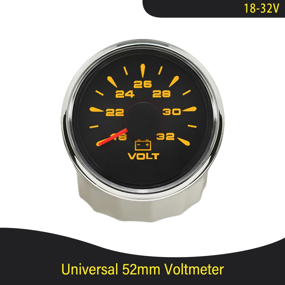 Boot LKW Universal 52mm 8-16V 18-32V Voltmeter Spannung Volt Manometer mit 8 Farben Hintergrund beleuchtung für Motorrad fahrzeug Auto