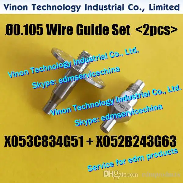 (2pcs) Ø0.105mm Set M132+M133 Diamond Wire Guide Upper&Lower (X053C834G51+X052B243G63) X056C412G55,DA764A,DA76400,DA760A,DA76000