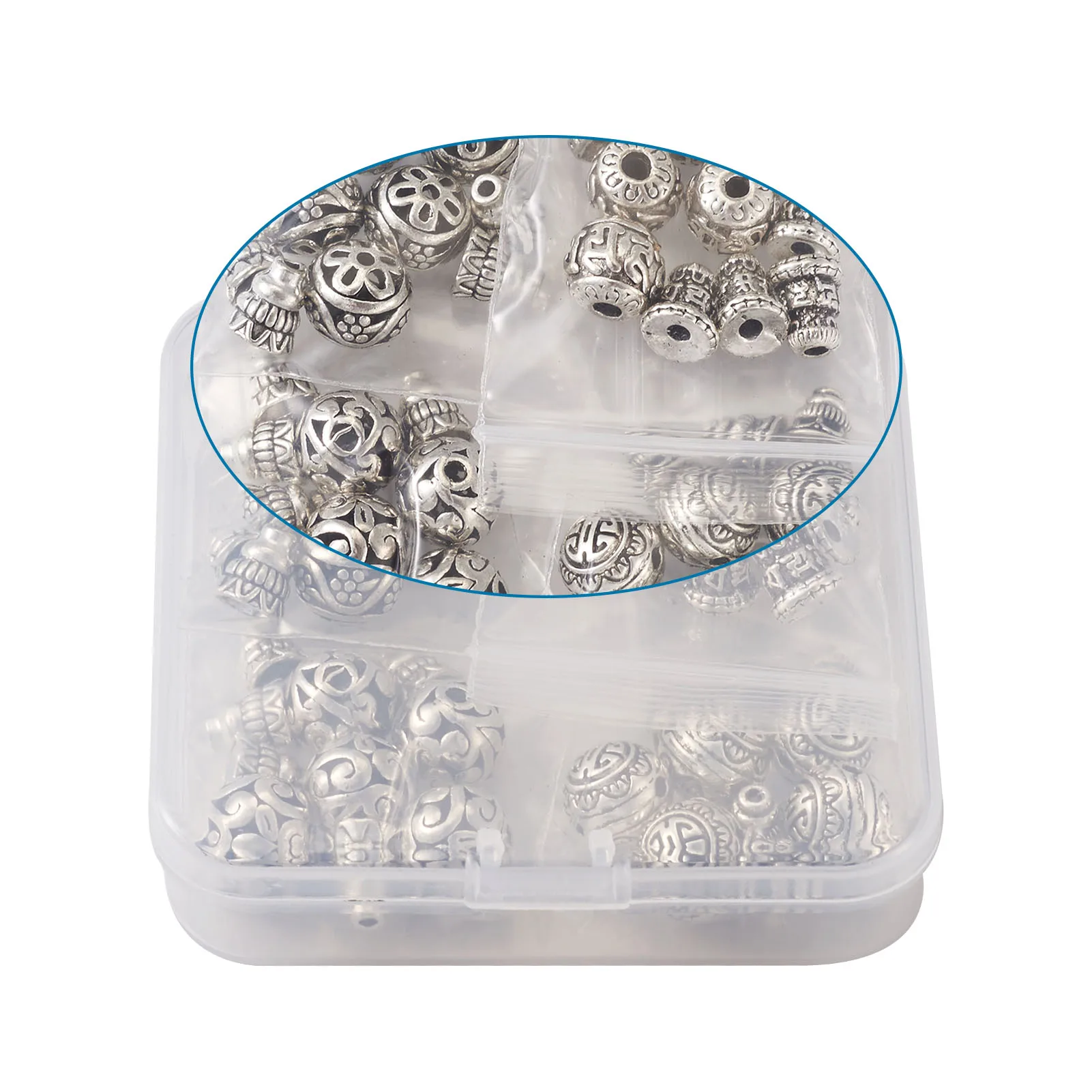 20set/box Antique Tibetan Style Alloy Guru Bead Sets T-Drilled 3-Hole Round Beads For Jewelry Making DIY Bracelet Crafts Decor