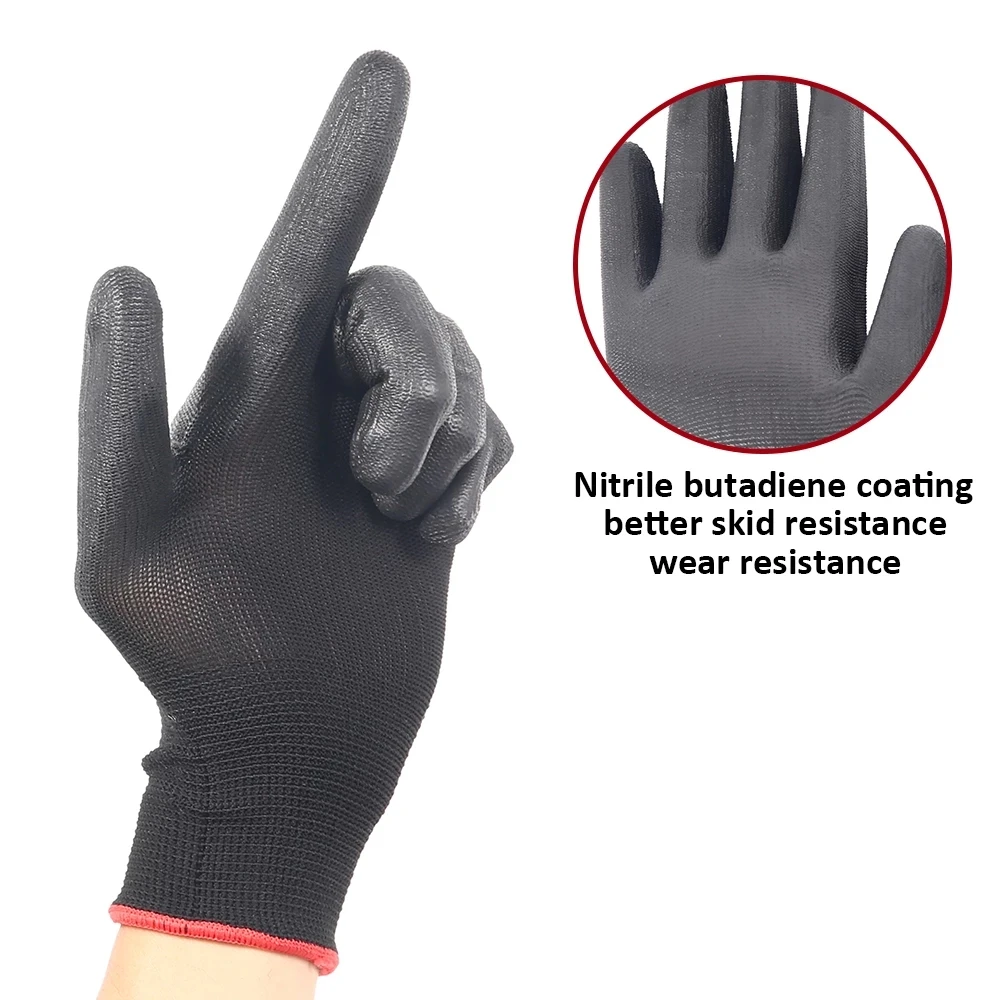 Nitrile safety coated work gloves PU and palm coated gloves safety gloves are suitable for construction and maintenance vehicles