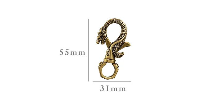 Antique Brass Chinese mythology mascot Zodiac Dragon DIY Keychain ring Pendant ornament Miniature Fitting Keychain Pendant a0289