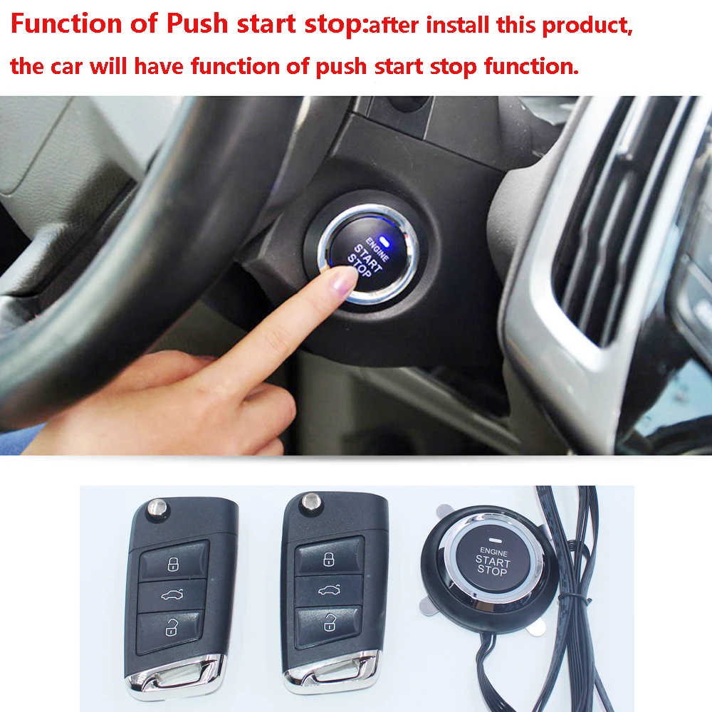 For  Volkswagen Tiguan 2009-2023 Car Add Push to Start Stop Remote Key Start Stop Keyless Go System Mobilephone APP Control