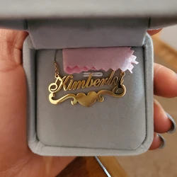 Charm Custom Name Necklace For Women Trendy Heart Ribbon Nameplate Necklaces en Stianless Steel Choker Valentine's Day Gifts