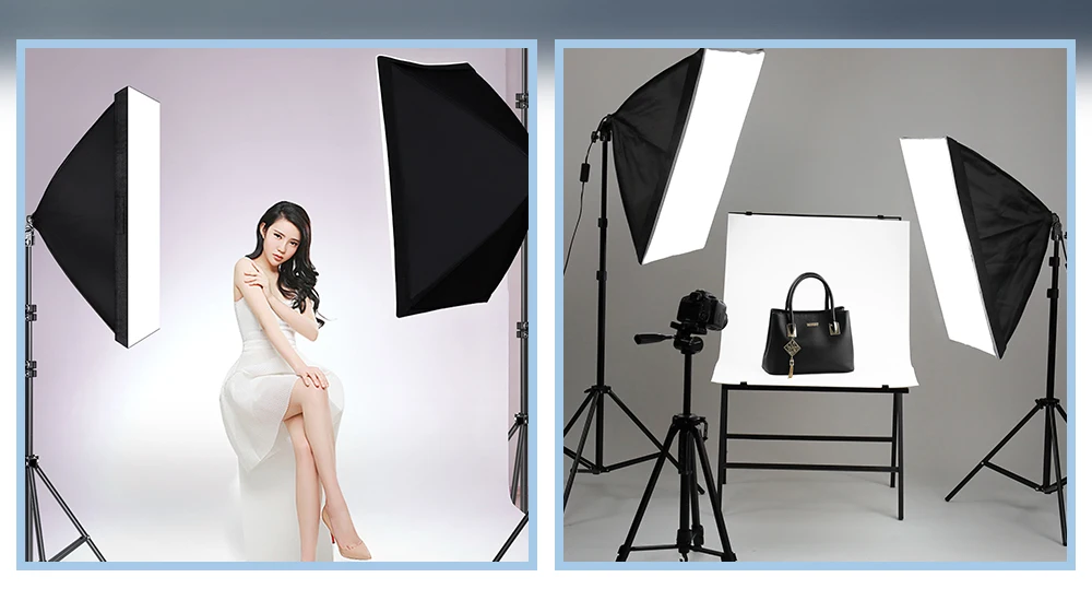 SH 50x70CM Photography Softbox Lighting Kits Professional Continuous Light System Equipment For Photo Studio