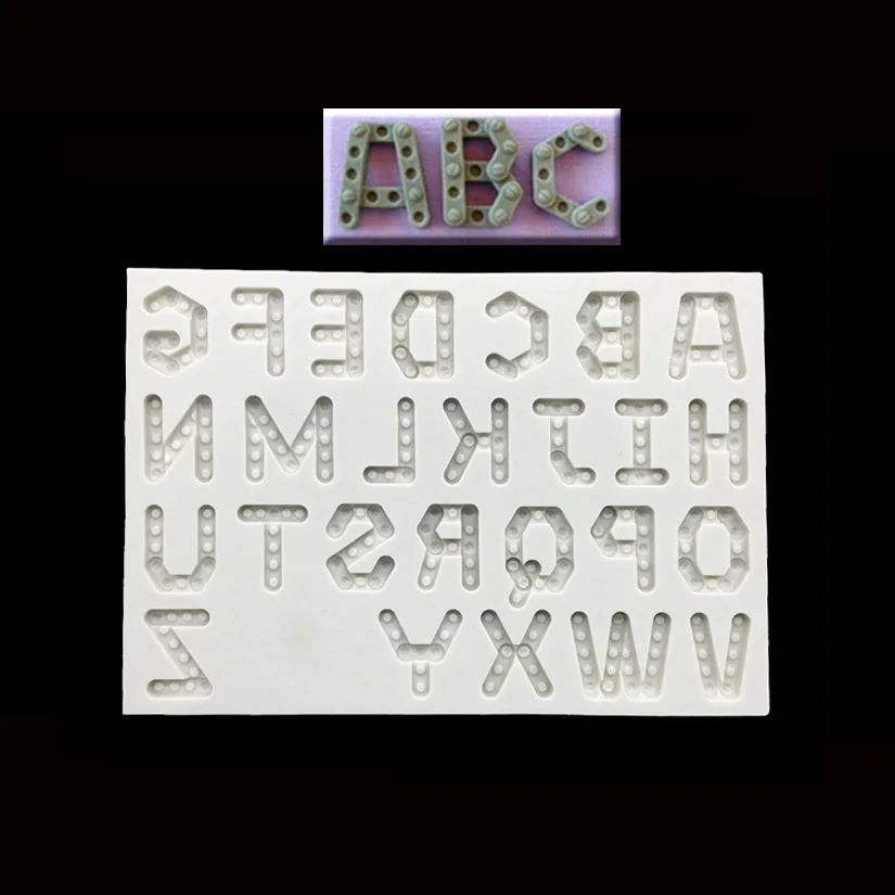 Rivet Shape Alphabet Capital Letter Silicone Fondant Cake Mold Chocolate Mold for the Kitchen Decorating Tools