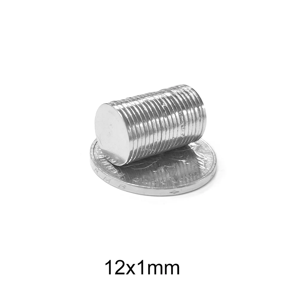 20~1000pcs 12x1 Thin Circular Powerful Magnets 12mmx1mm Neodymium Magnet Disc 12x1mm Permanent  Magnets 12*1 Small Search Magnet