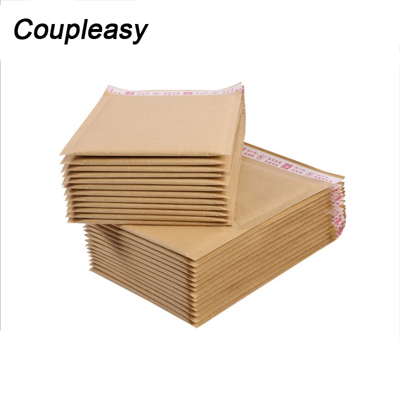 10Pcs 4 Sizes Natural Kraft Paper Bubble Envelope Self Seal Adhesive Bubble Mailer Business Waterproof Shipping Mailing Bag