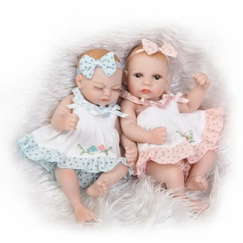 

26cm Reborn Baby Doll Full Body Silicone Imitation Bebe Bonecas Menina Gemeos Mini Princess Baby Home Shower Toy Gift