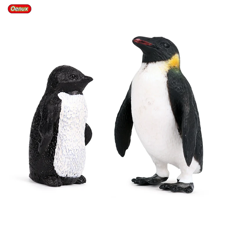 Oenux Simulation South Pole Animals Penguin Cub Action Figures Miniature PVC High Quality Educational Cute Toy For Kids  Gift