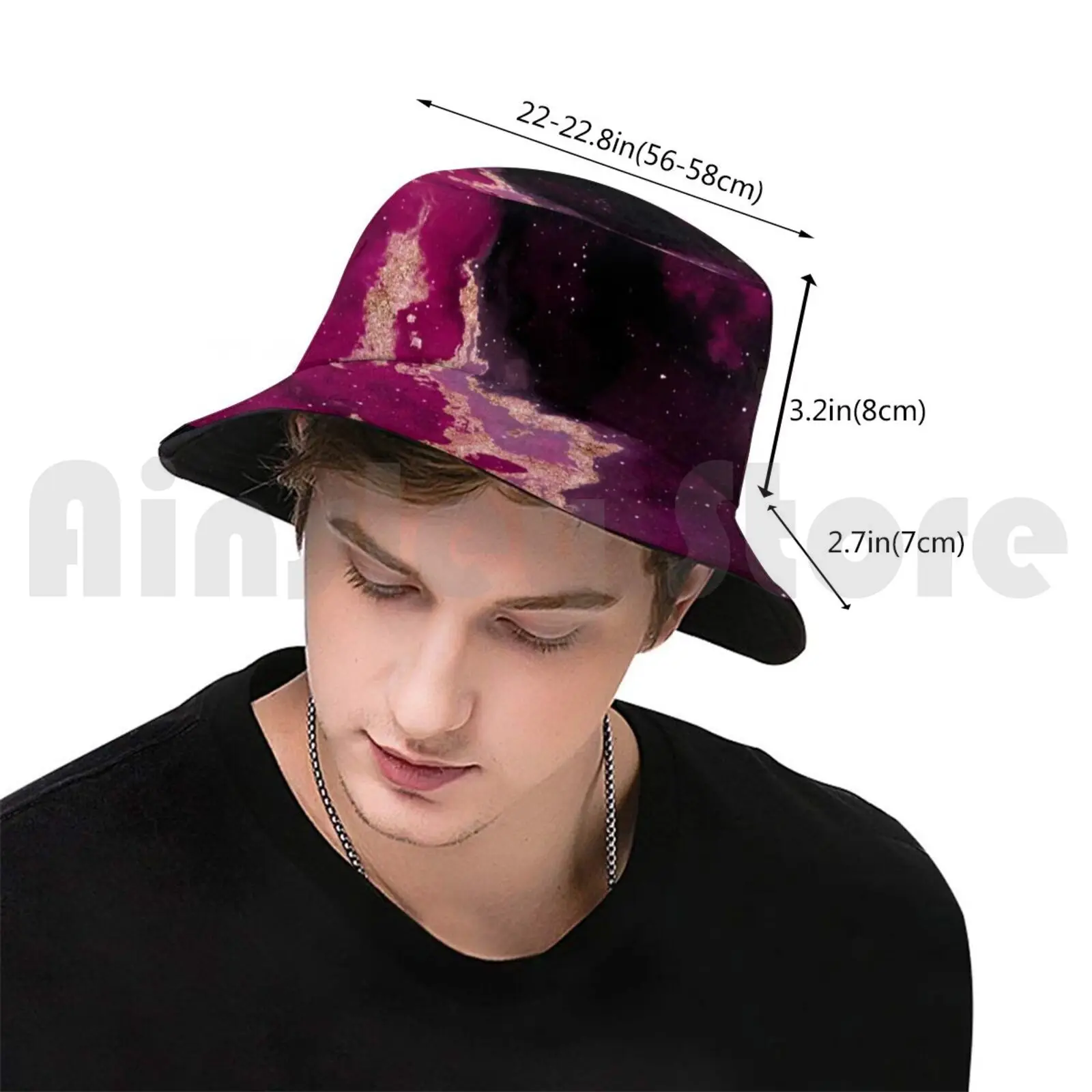 100 Nebulas In Space Pink Black And Gold 018 Sun Hat Foldable UV Protection Abstract Astronaut Astronomer Astronomers