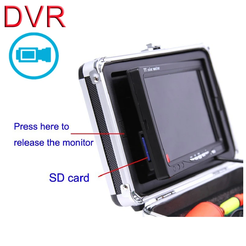 Fish Finder 1000TVL 15M Cable Underwater Fishing Video Camera 7 inch Hd Monitor With DVR Function Used For Underwater Fishing