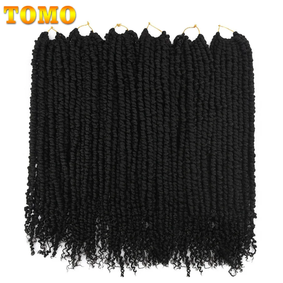 TOMO Pre-twisted Passion Twist Hair 12 18 24 Inch Bohemian Twist Crochet Braids Ombre Color Synthetic Braiding Hair Extensions