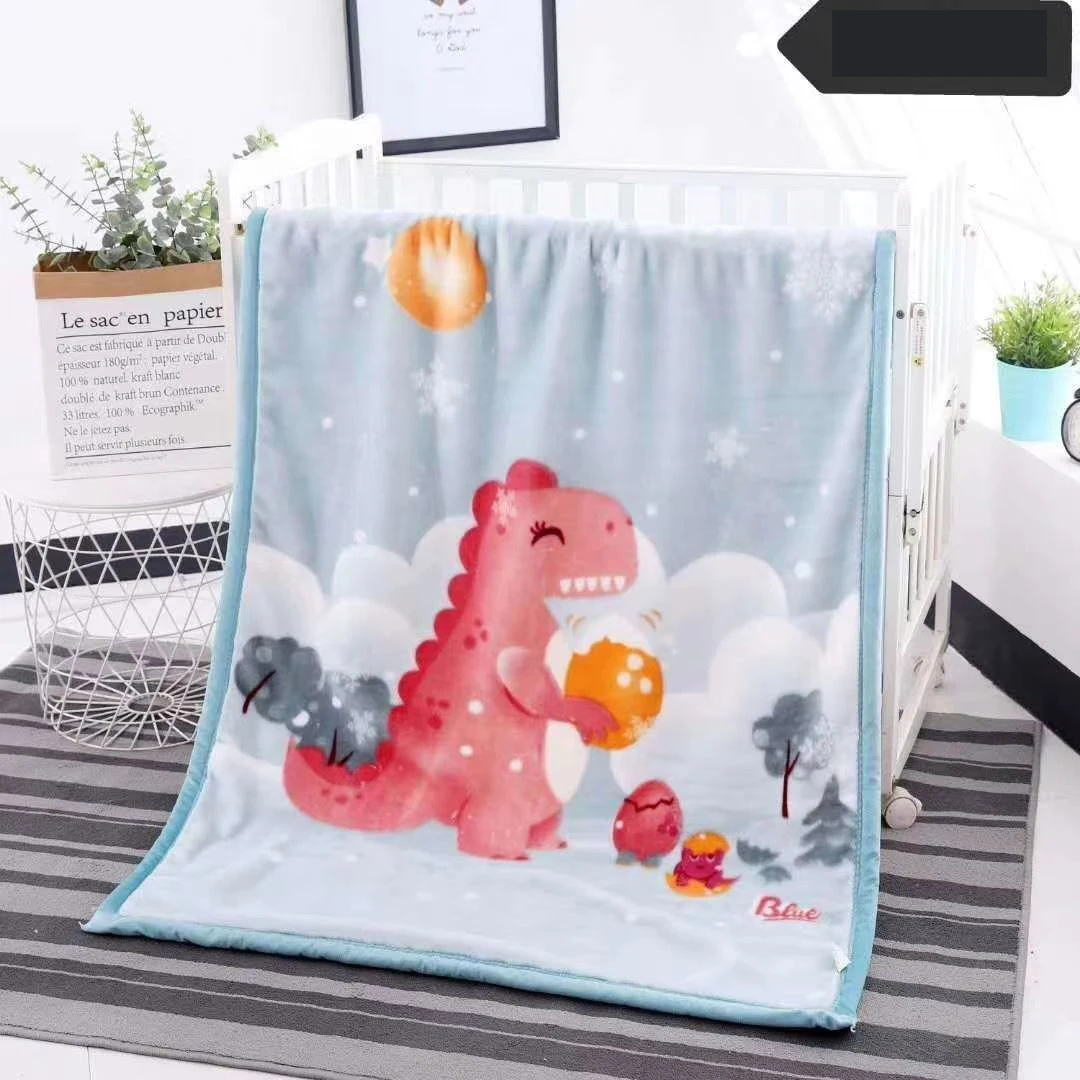 1 PC Children Winter Double Layer Thickened Warm Blanket Multipurpose Cute Printing Plush Blanket Baby Kindergarten Nap Blanket