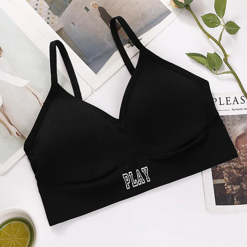 Women\'s Tank Crop Top Sexy Seamless Underwear Streetwear Sport Camis Cropped Tee Bralette Top Female Lingerie Padded Camisole