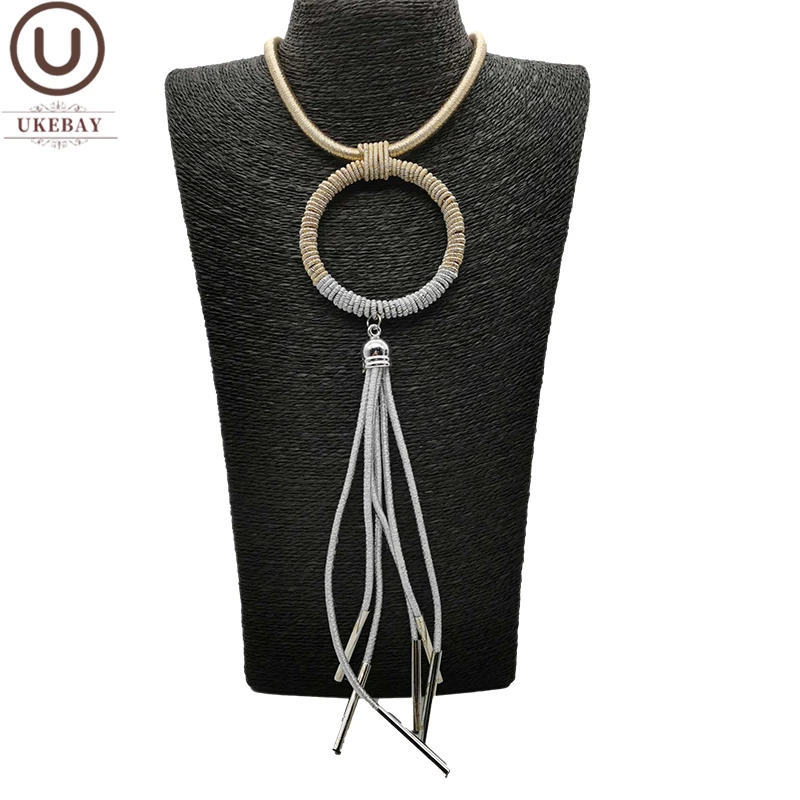 

UKEBAY New Luxury Design Necklaces Women Handmade Jewelry Bohemia Style Long Sweater Chain Silver Color Gold Color Necklace