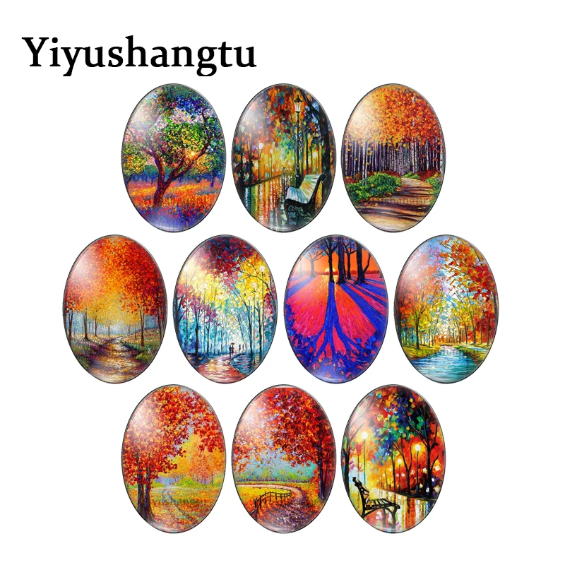 

Beauty boulevard happy life sunny 10pcs mixed 13x18mm/18x25mm/30x40mm Oval photo glass cabochon demo flat back Making findings