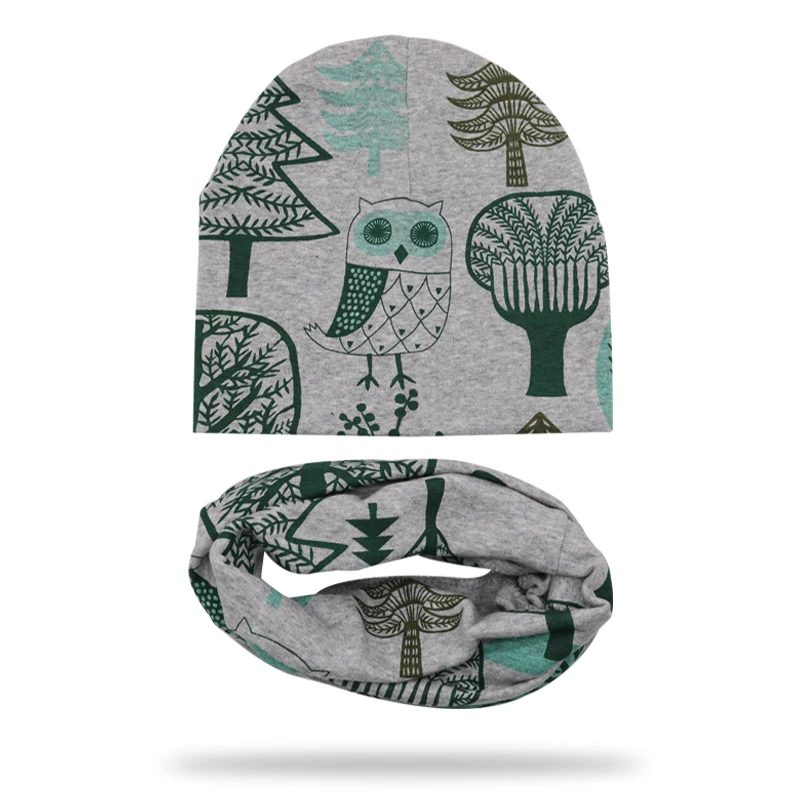 Conjunto de gorro y bufanda de algodón con estampado de animales de dibujos animados para bebé, gorros de invierno para niños, gorros de abeja,