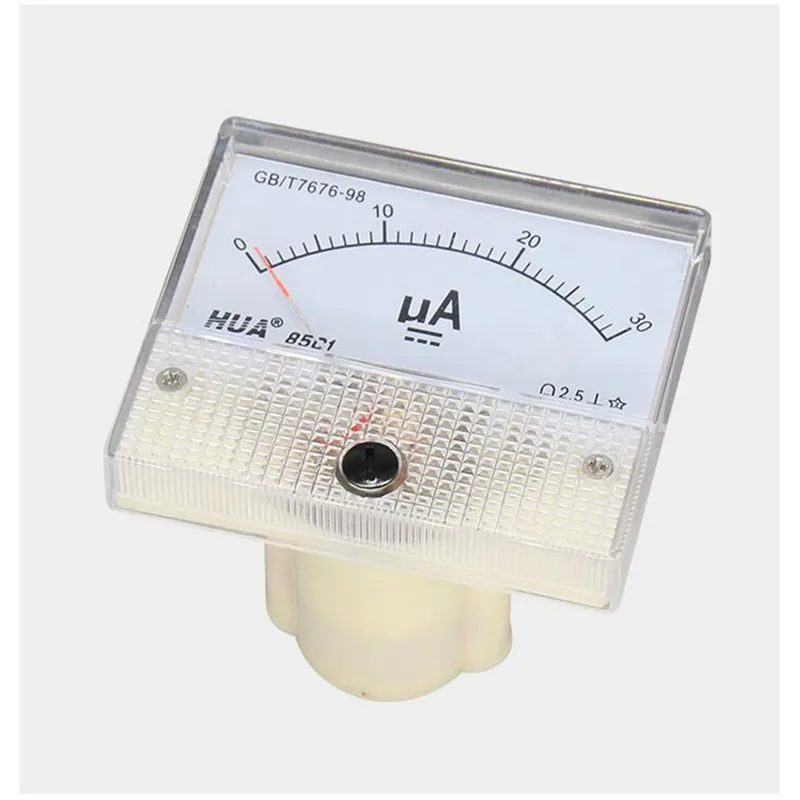 Pointer DC micro ammeter DC 0-100uA 50uA 200uA 500uA Analog Panel AMP Current Meter Ammeter Gauge Amperemeter 85C1